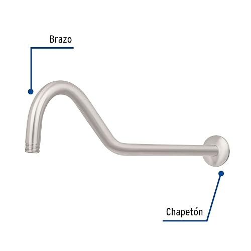 Foset Element BCH-720N, Brazo tipo gancho y chapetón, para regadera, acabado satín