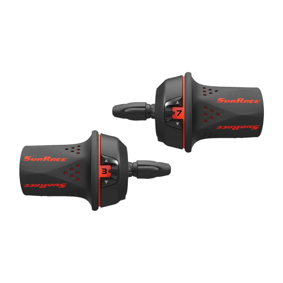SUNRACE Puños de Mando Montaña 3x7P Index con Forros Rojo Bolsita TSM21.730S.RS0.HPB