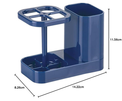 InterDesign 43434 Med Bathroom Toothbrush and Toothpaste Stand/Holder and Medicine Cabinet Organizer, Navy