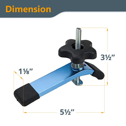 Powertec Abrazadera De Sujeción En T 71168-P2 | 5-1/2 pulgadas largo x 1-1/8 pulgadas ancho, paquete de 4, abrazadera para pista en T para carpintería