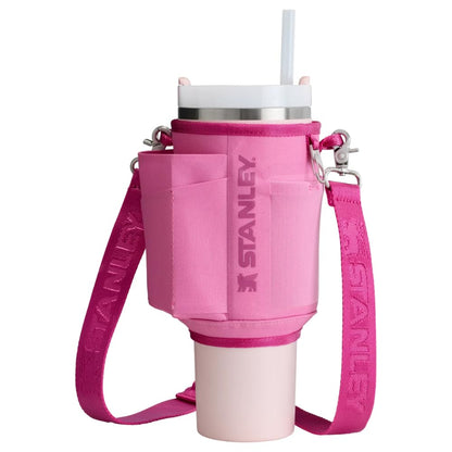 STANLEY The All Day Quencher Carry-All 1.1L | Rosa Peonía, 40 oz, poliéster reciclado, correa ajustable