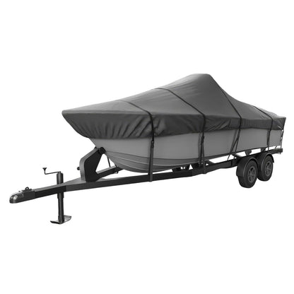 Seal Skin Covers Funda para Barco con Consola Central, Impermeable, Protección para Todo Clima, Cubierta de Grado Marino para Barcos de 21'-22' de Largo y hasta 106" de Ancho con Correa y Hebilla - Gris - Fits 20'-21'L X Beam Width upto 106"