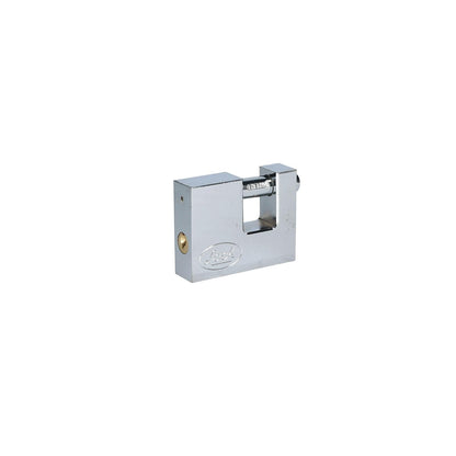 Lock L22C70ECSB Candado de acero para cortina metálica 70 mm, cromo satinado, llave estándar