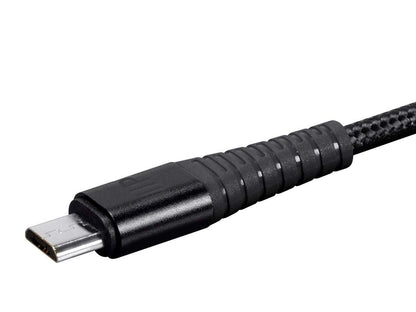 Monoprice USB 2.0 Micro B to Type A Charge & Sync Cable - 6 Feet - Black Nylon-Braid, Durable, Kevlar-Reinforced - AtlasFlex Series