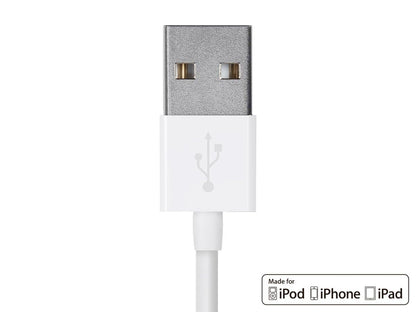 Monoprice 112844 Select Series Apple MFi Certified Lightning to USB Charge and Sync Cable, 3 feet, White