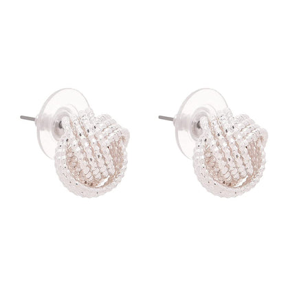 Nine West - arete de botón con nudo de pandilla