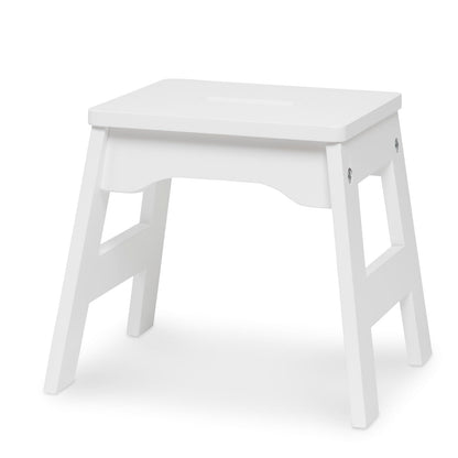 Melissa & Doug Taburetes de Madera - Juego de 2 (Blanco)