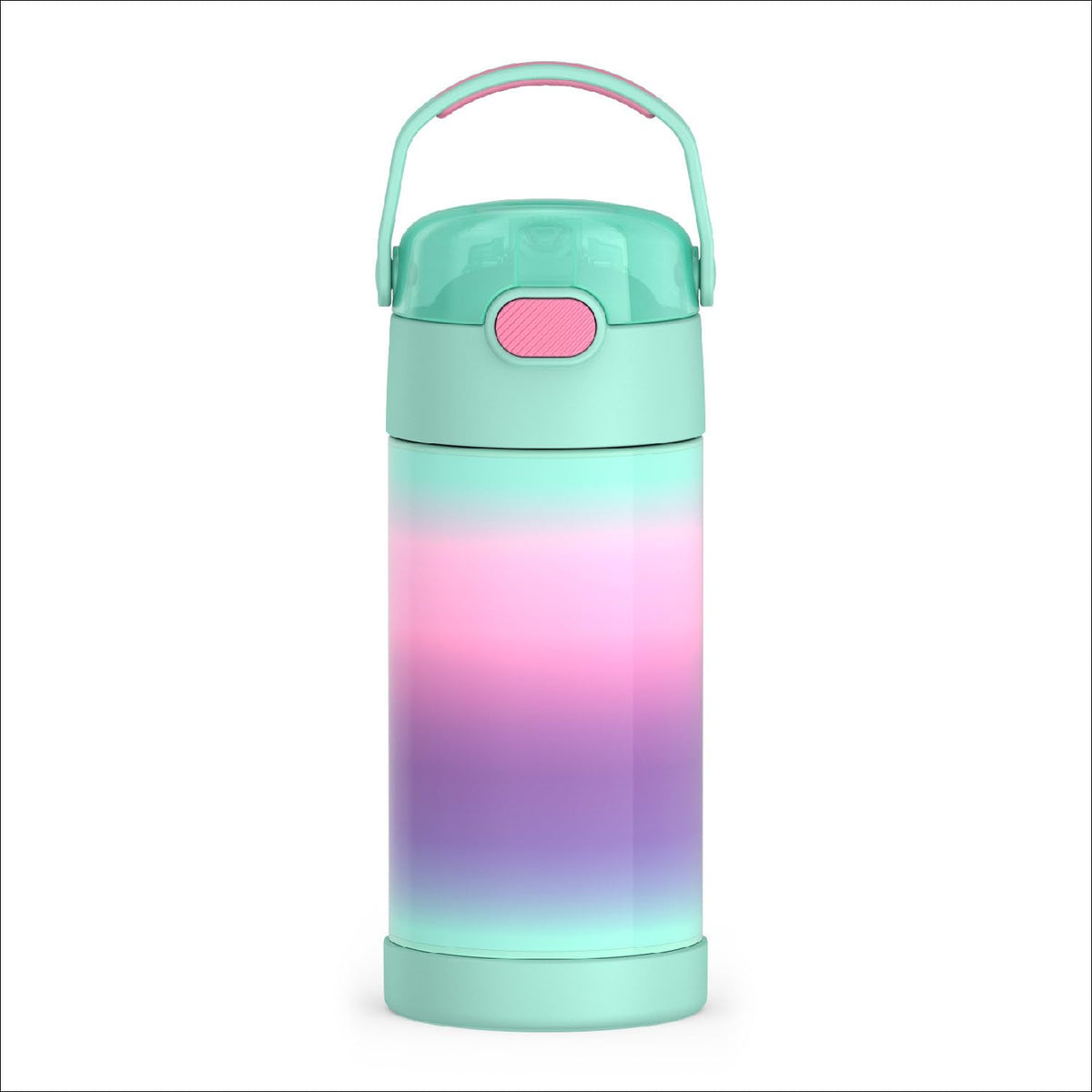 Thermos Funtainer Botella de Agua con Popote 12 oz para Niños - Mint Ombre - 0.4 Litros