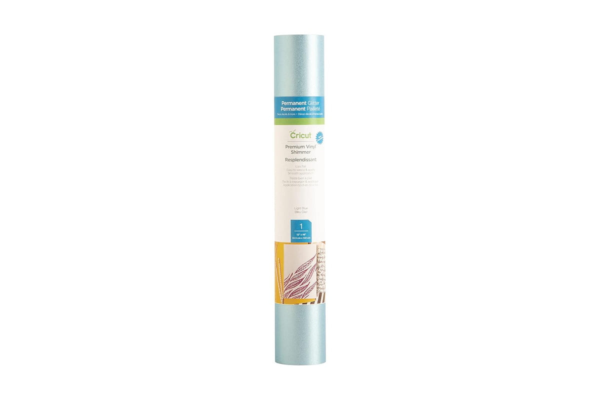 Cricut Vinilo Adhesivo Brillante Shimmer, Rollo 30.5 x 121.9 cm - Azul claro - 12X48