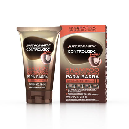 Just For Men Control GX Shampoo Desvanecedor Canas, Barba y Bigote, 118ml