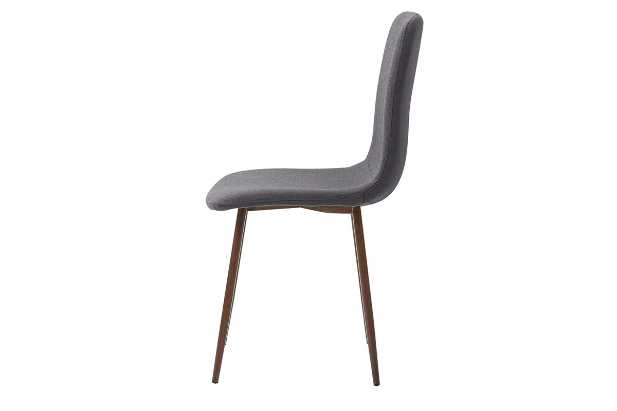 Sochic Silla Hanoi de Comedor Gris Obscuro con Patas de Metal Efecto Madera, Tapizada con Tela Lino y Estructura de Metal