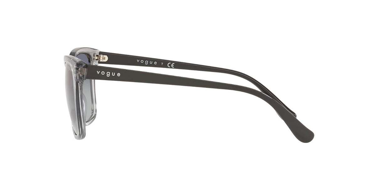 Vogue Eyewear Woman Sunglasses Transparent Grey Frame, Grey Gradient Dark Blue Lenses, 54MM