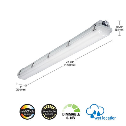 Metalux Luminario tipo Vaportite de tecnología Colore Select 3500/4000/5000K, IP65 de sobreponer/suspender