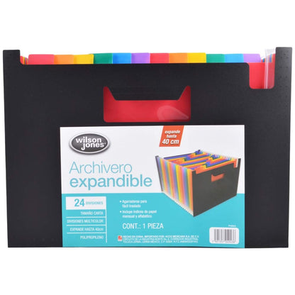 Wilson Jones Archivo Expandible hasta 40 cm, 24 Divisiones Multicolor