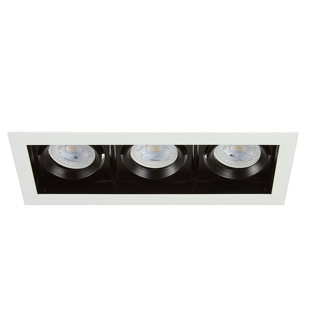 Tecnolite Lámpara Downlight Empotrable Dirigible, Potencia Máx. 180 W, 3 Bases GX5.3/GU10, No incluye focos