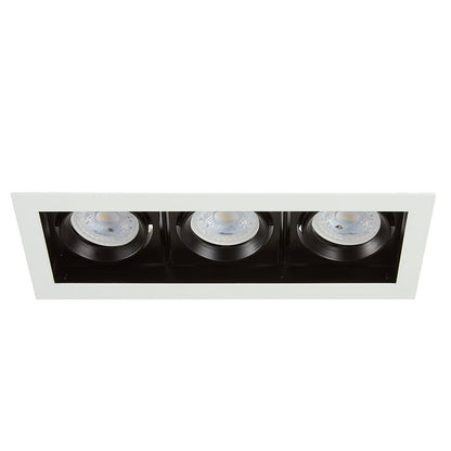 Tecnolite Lámpara Downlight Empotrable Dirigible, Potencia Máx. 180 W, 3 Bases GX5.3/GU10, No incluye focos