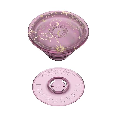 PopSockets - Soporte calcomanía para teléfono, Malva Celestial | Sujeción cómoda y segura, anticaídas, soporte, luna, estrella, sol, espacio, teléfono, mujeres
