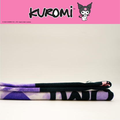 Franco Collectibles Sanrio Kuromi - Toalla de baño de algodón súper Suave, 60 x 30 Pulgadas, (Producto con Licencia Oficial)