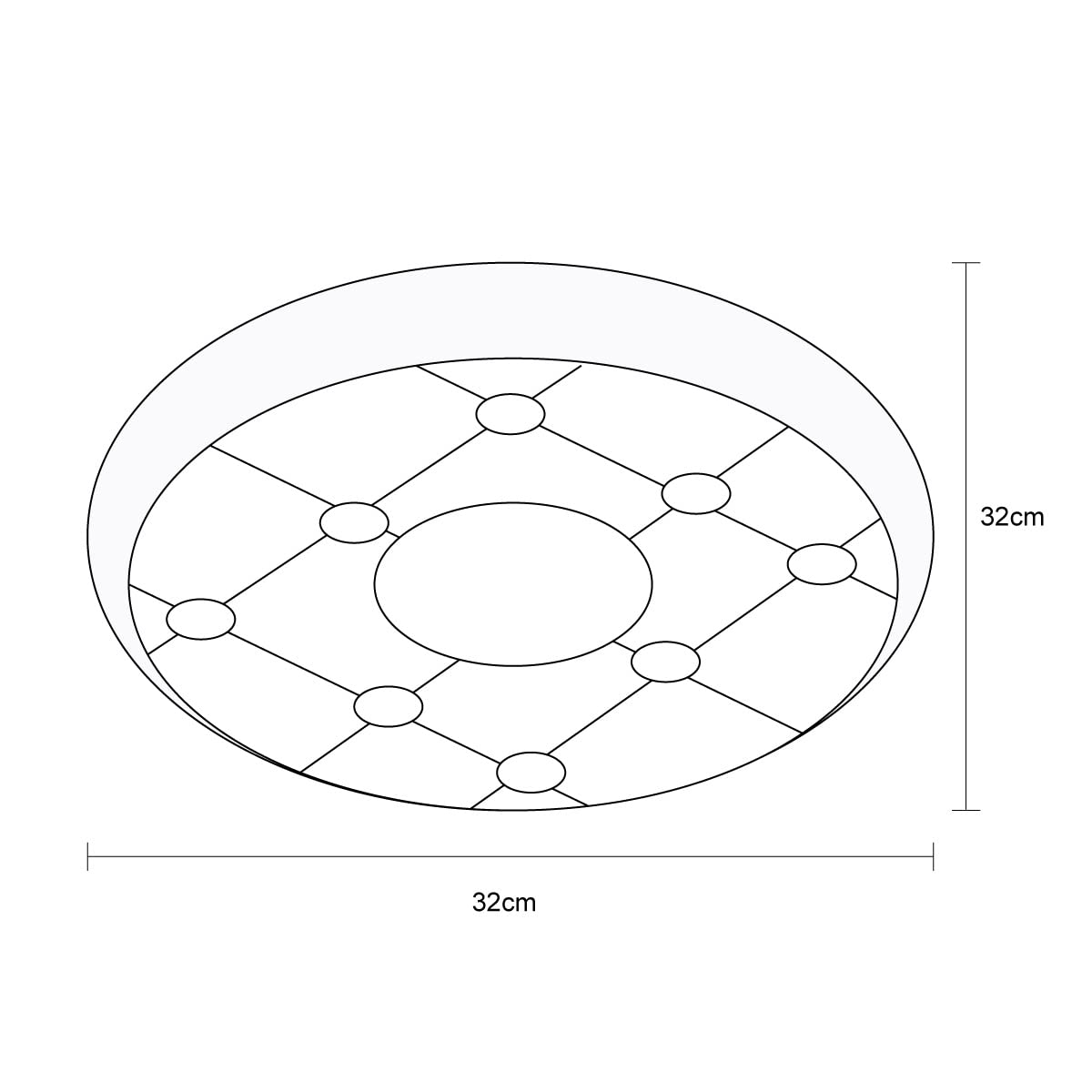 Mil Luces Lámpara de Led 15W Diamond para Sobreponer en Techo, Transparente, 127V, Grande, PLC-264-032