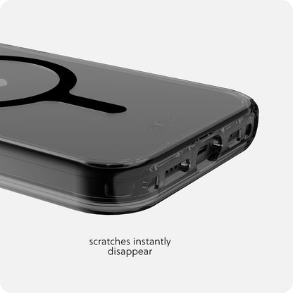 Avana Ice Funda con MagSafe Compatible con iPhone 15, Resistente a Caídas de 3m, Bisel Elevado, Protección Antimicrobiana - Negro/Transparente
