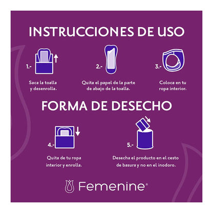 Depend Femenine Toalla para Incontinencia Súper, Caja con 18 Paquetes de 8 Piezas (144 Piezas). Tecnología 2 en 1: absorbe orina y flujo menstrual