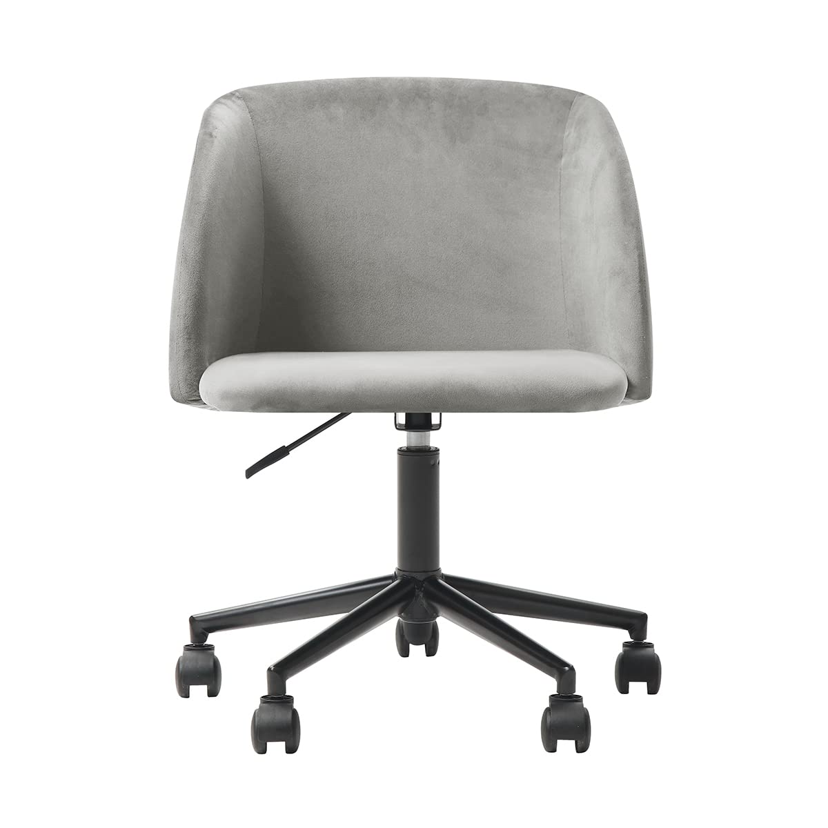 Alterego Silla de Oficina Giratoria Bliss en Terciopelo Gris con Altura Ajustable y Asiento Acolchado