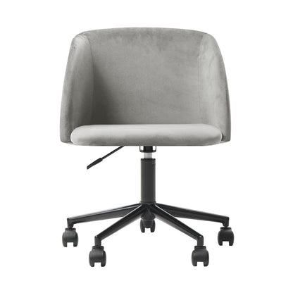 Alterego Silla de Oficina Giratoria Bliss en Terciopelo Gris con Altura Ajustable y Asiento Acolchado