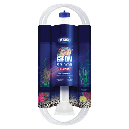 Lomas Sifón Mediano para Acuario con Boquilla Plástica y Manguera – Limpieza Fácil de Sustrato y Paredes