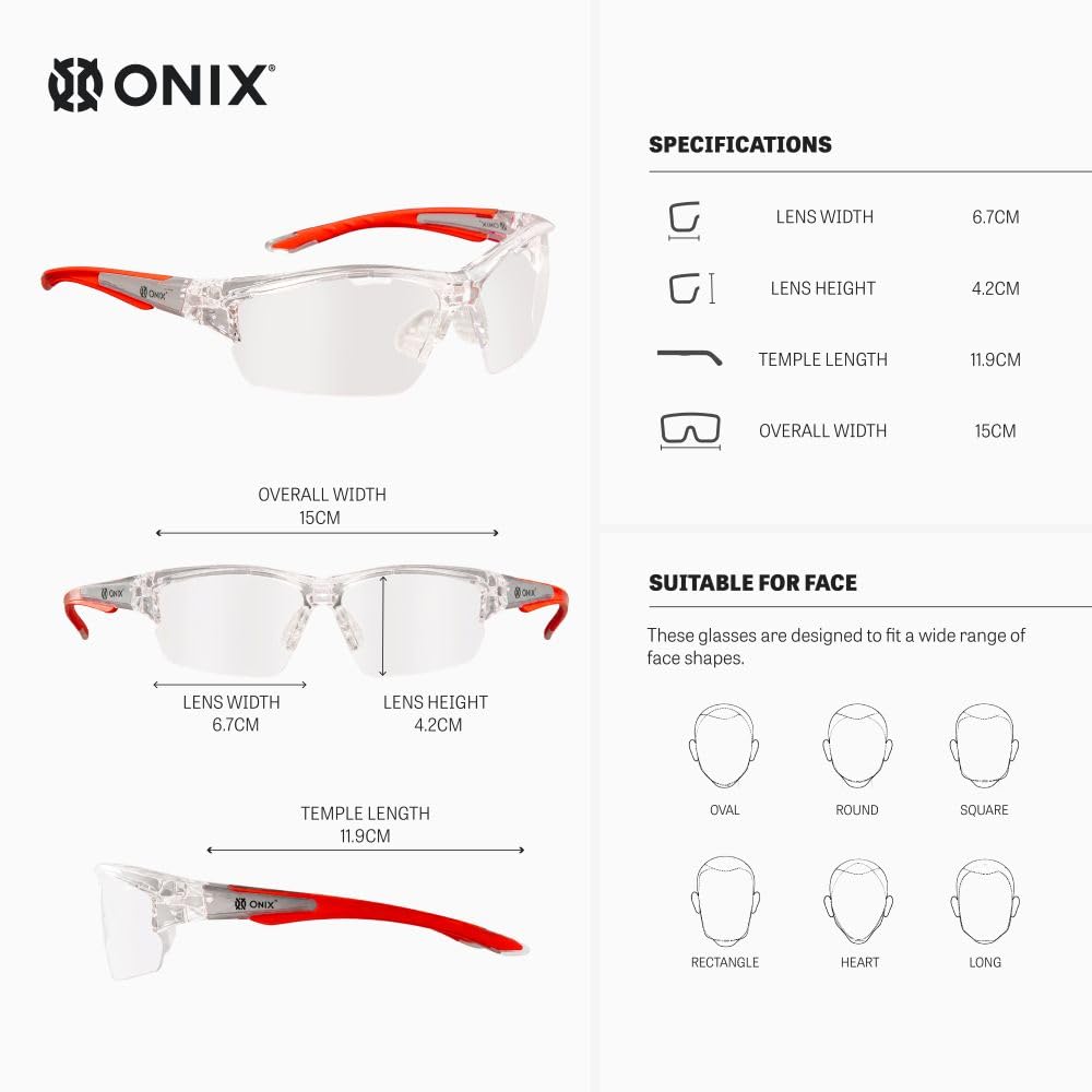 ONIX Pickleball Owl - anteojos Protectoras cómodas, seguras y Antideslizantes, diseño Moderno y Ligero