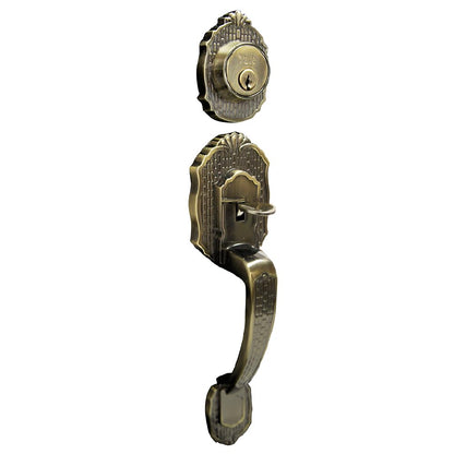 Yale MX80884 gatillo verona llave por dentro y por fuera, laton antiguo para puerta de entrada