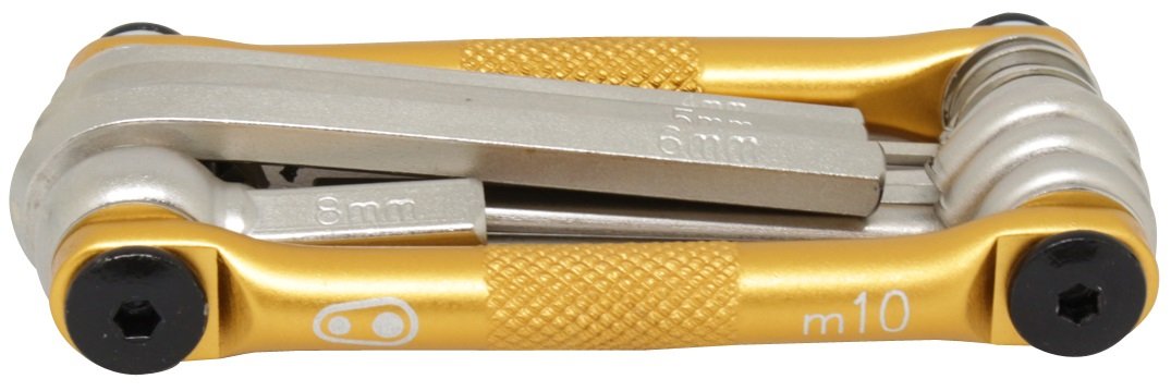 Crankbrothers Multi Tool M 10 Bike Tool - MTB Multi-Tool Gold - 10 herramientas de bicicleta (herramienta 10 en 1), ergonómicas y ligeras