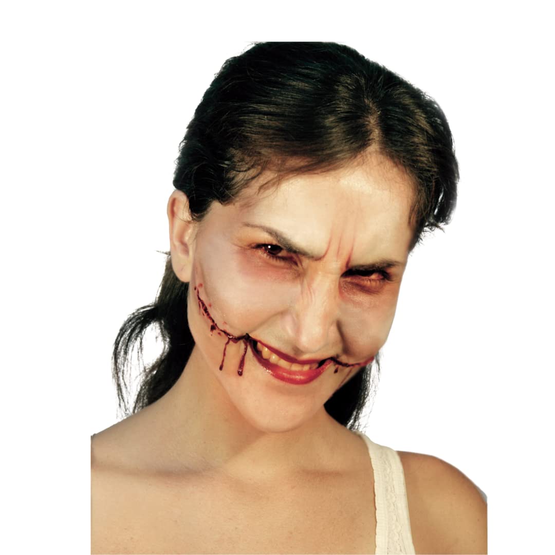 Ghoulish Productions Big Smile, Aplicación de Látex Sonrisa Sangrienta, Maquillaje Sangriento Falso para Halloween y Fiestas de Disfraces