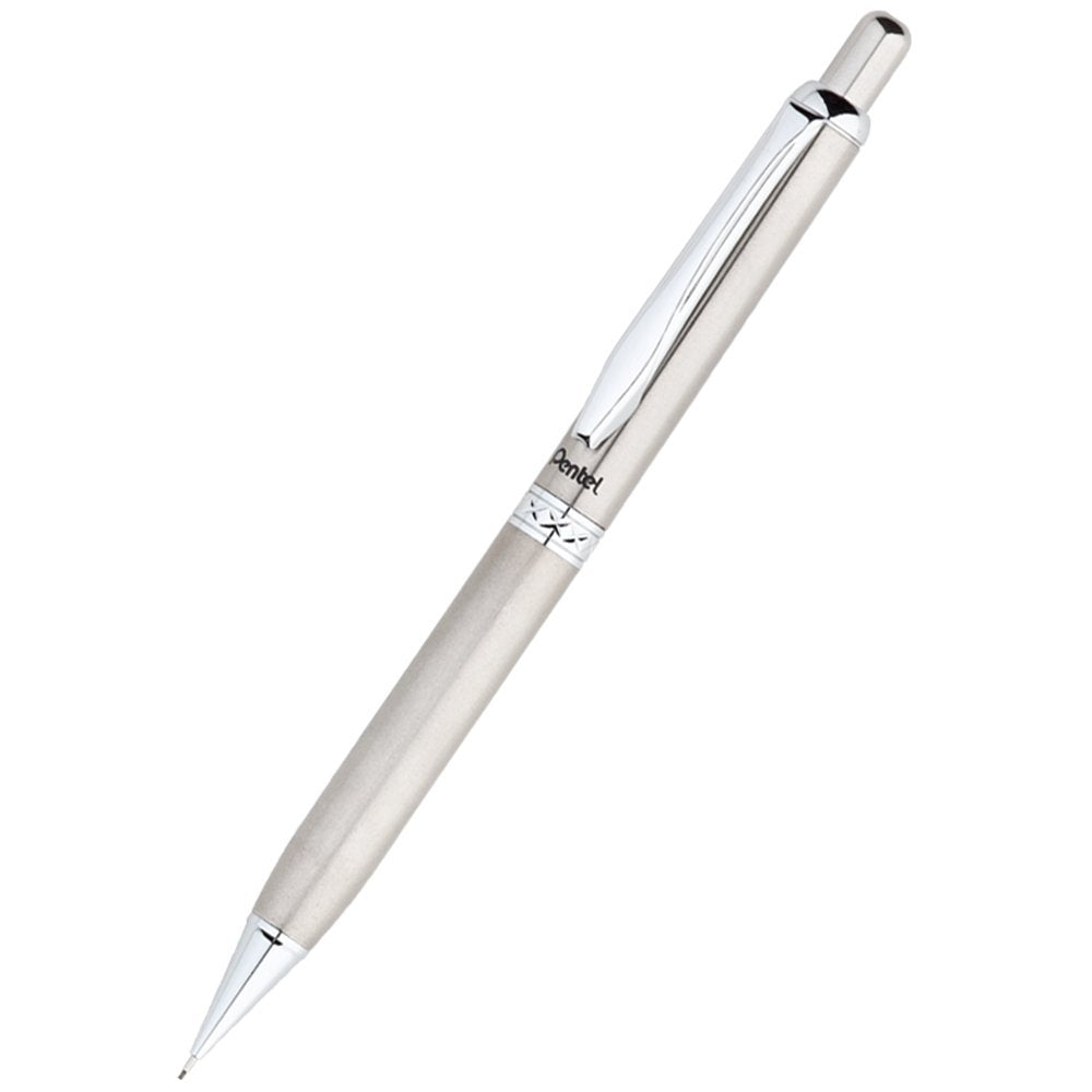 Pentel rodillo bolígrafo de Gel y juego de lápices con caja de regalo, lápiz 0.7 mm y 0.5 mm, Plateado