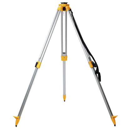 DEWALT - Trípode resistente (DW0737) | Aluminio y acero, patas de acero puntiagudas, cabeza plana, altura ajustable 38-60 pulg