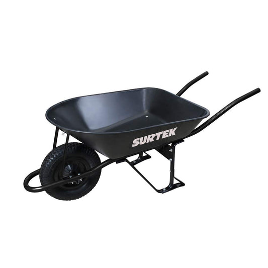 Surtek CAT55X Carretilla reforzada con bastidor metálico 5.5 Ft3 llanta imponchable de poliuretano
