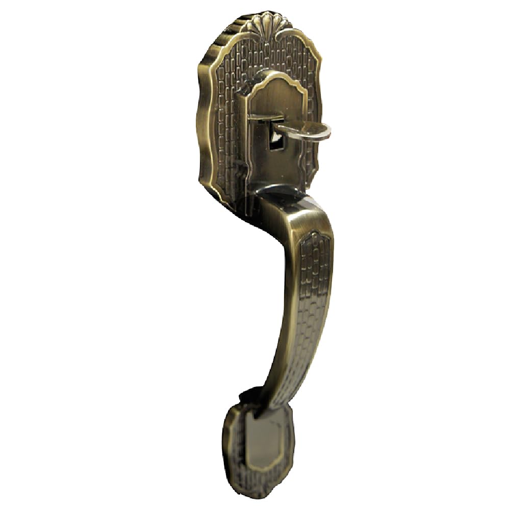 Yale MX80884 gatillo verona llave por dentro y por fuera, laton antiguo para puerta de entrada