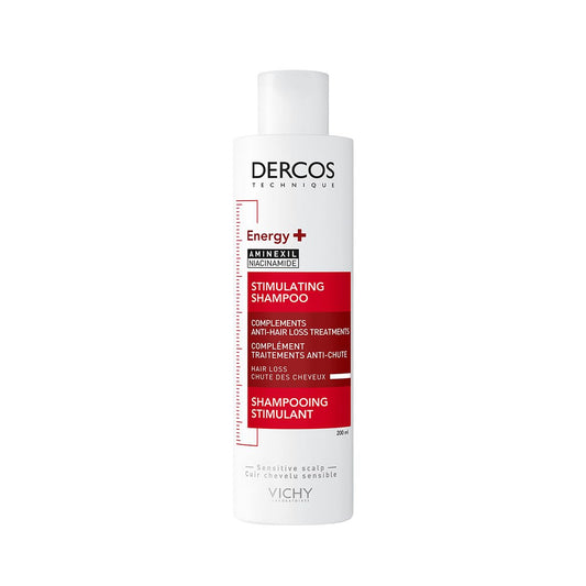 Vichy Dercos Energy+ Shampoo Dermatológico Anti-Caída y Estimulante 200ml | Trata la Caída y Estimula Crecimiento del Cabello, con Aminexil y Niacinamida, Aporta Fuerza y Volumen
