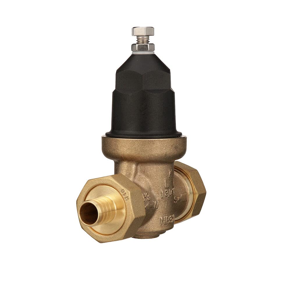 Zurn Wilkins 34-NR3XLDUPEX - Válvula reductora de presión NR3XL de 3/4 pulgadas con conexión de doble unión PEX de crimpado sin plomo