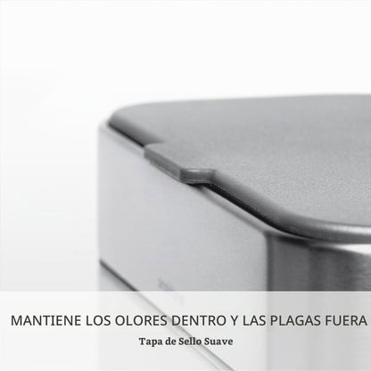 Organizador para abono simplehuman de 4 litros con contenedor Desmontable y para encimera, de Acero Inoxidable Cepillado.