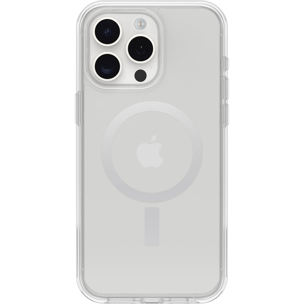 OtterBox - Funda Transparente para iPhone 15 Pro MAX (Solamente) Serie Symmetry - (Transparente), se Ajusta a MagSafe, Ultra Elegante, Bordes elevados Que protegen la cámara y la visualización (se