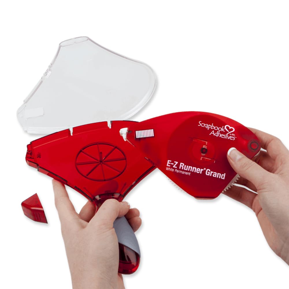 3L 01250-6 - Dispensador de calcomanía de doble cara E-Z Runner Grand de doble cara, reciclable, 150 pies, rojo, 150 pies