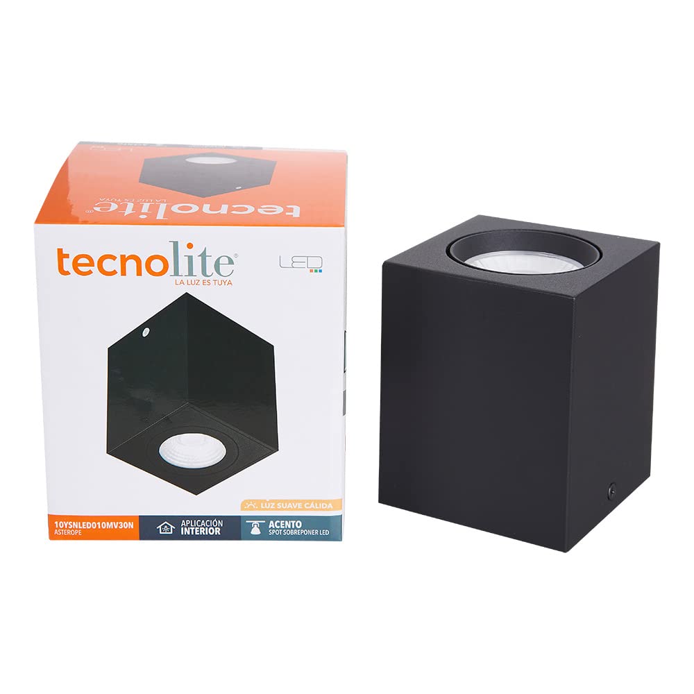 Tecnolite Lámpara de interior Spot LED para sobreponer, 10 W, Luz suave cálida