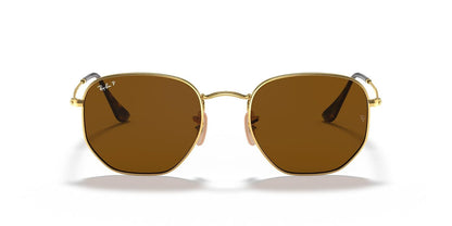 Ray-Ban - Lentes oscuros, Hexagonal - 51 mm - Dorado - Polarizado B-15 Marrón