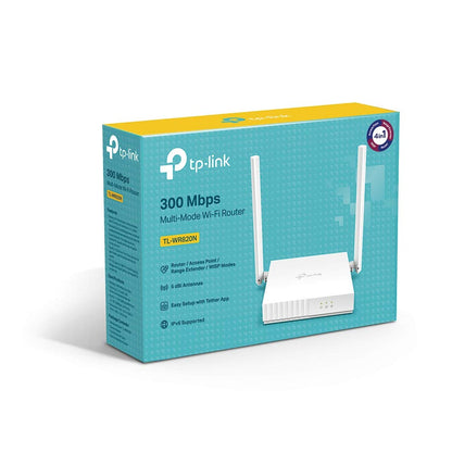 TP-Link TL-WR820N Router WiFi, 2.4 GHz N 300Mbps, Multimodo, Router/Repetidor/WISP/Punto de Acceso, 2 Antenas externas