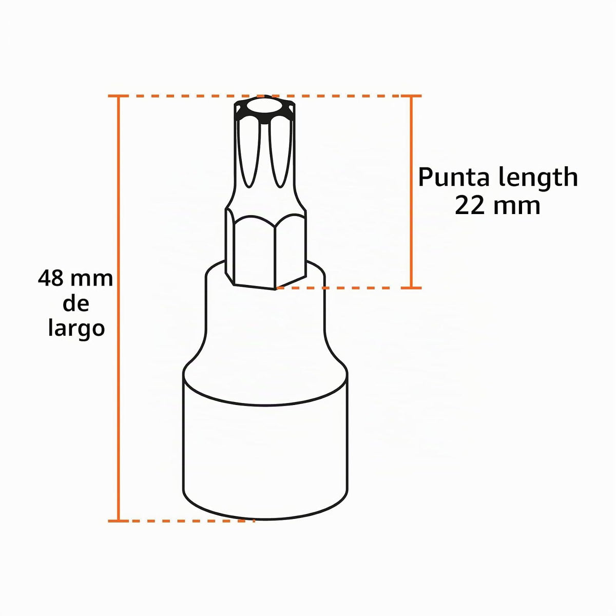 Truper JPT-3/8X7T, Juego de 7 dados punta torx, cuadro 3/8"