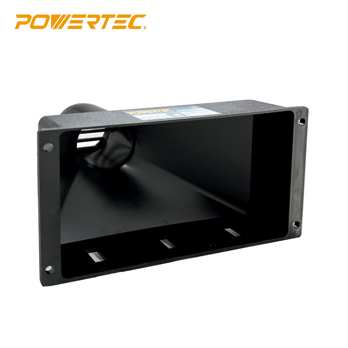 POWERTEC 70169 Mini Gulp colector de polvo con puerto de identificación de 4 pulgadas, accesorio de plástico ABS para manguera de recogida de polvo para carpintería