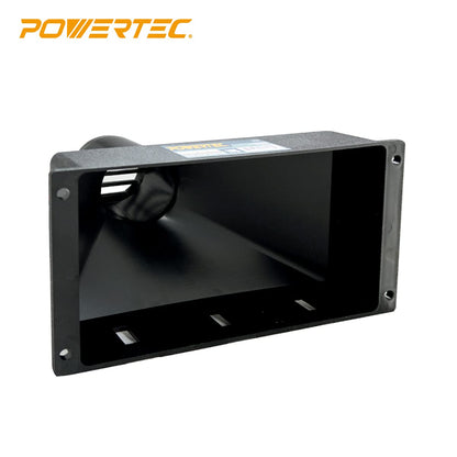 POWERTEC 70169 Mini Gulp colector de polvo con puerto de identificación de 4 pulgadas, accesorio de plástico ABS para manguera de recogida de polvo para carpintería