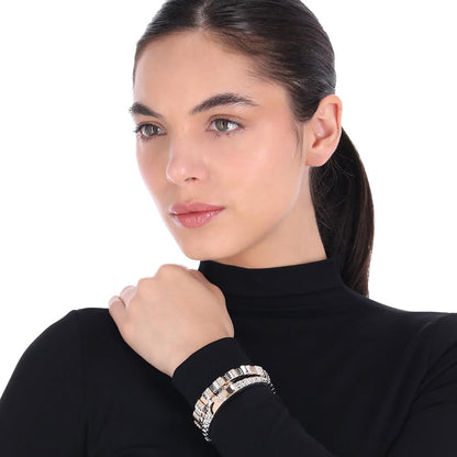 Nine West Box Set Pulsera Bitono Multiniveles para Mujer