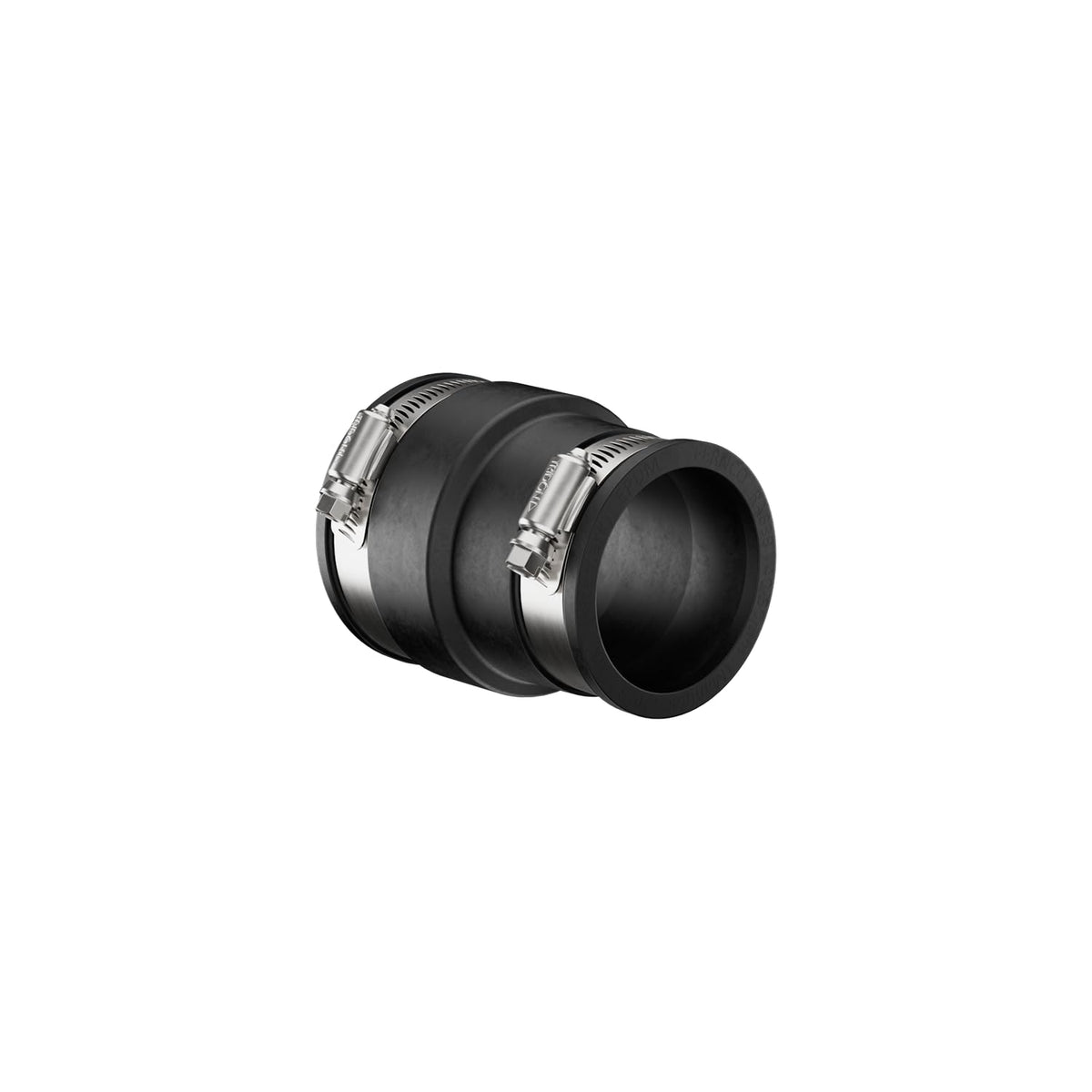 Fernco P1056-150/125 - Acoplamiento flexible de tubería de PVC de hierro fundido, conexiones de plomería de plástico o acero, 1-1/2" x 1-1/4", negro