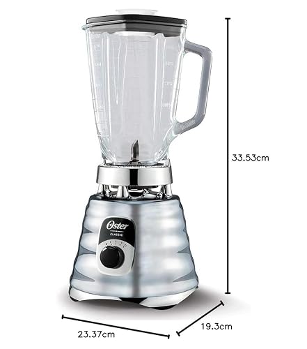 Oster Licuadora Clásica Cromada, con Perilla Ergonómica, de 3 Velocidades, Color Cromo, BLST4655-013